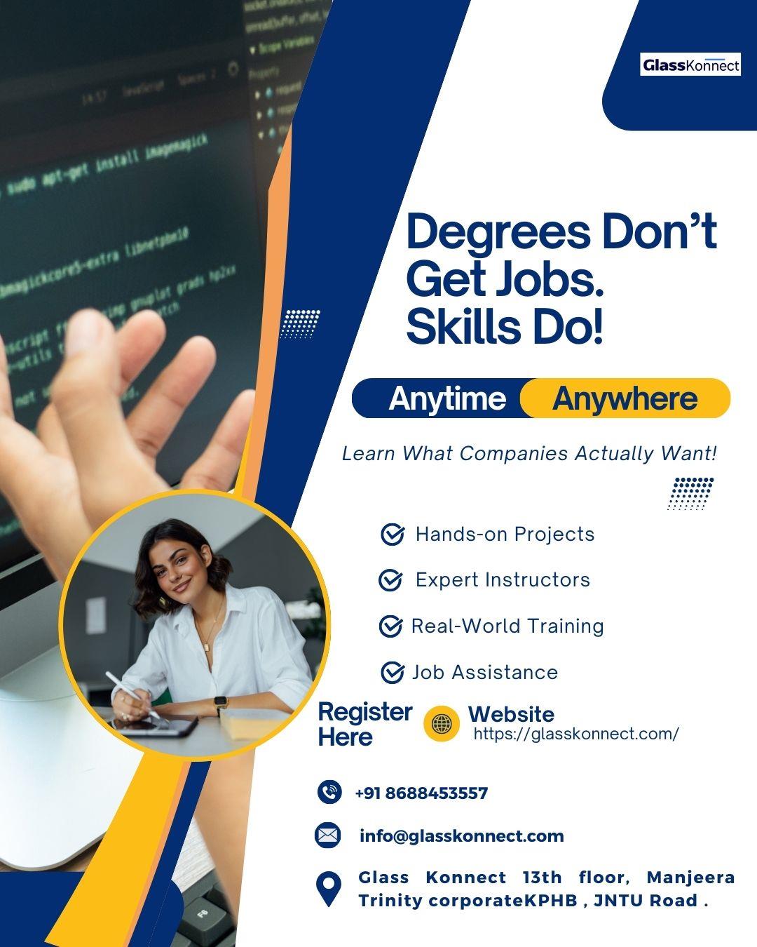 Blue and Yellow Modern Online Course Flyer Landscape (1080 x 1350 px)