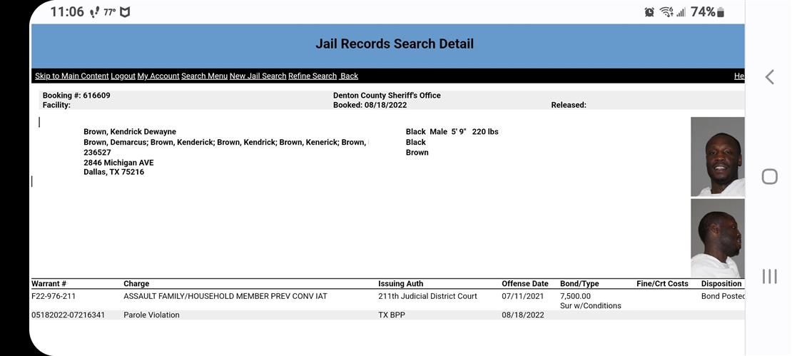 KENDRICK BROWN Monster and a Fugitive -Captured